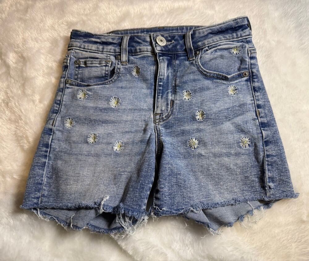 American eagle hi rise daisy shortie shorts 2
